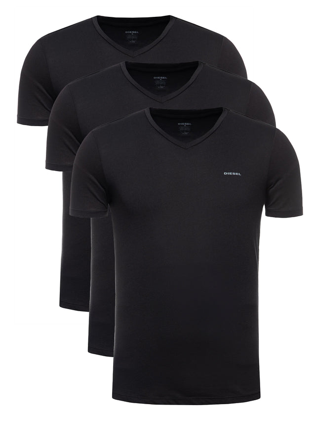 Diesel - T-Shirt - JAKE 0AALW (3er Pack, Schwarz, V-Ausschnitt)