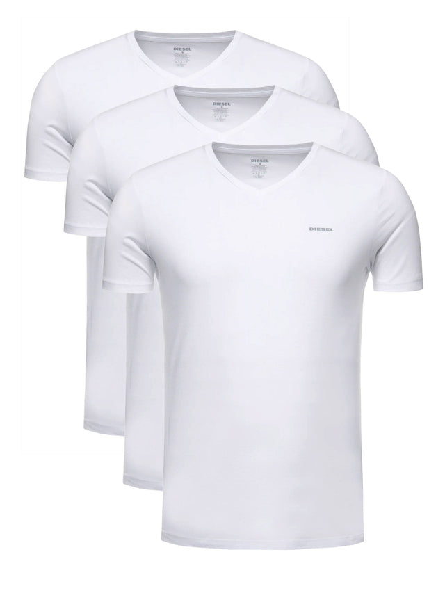 Diesel - T-Shirt - JAKE 0AALW (3er Pack, weiß, V-Ausschnitt)