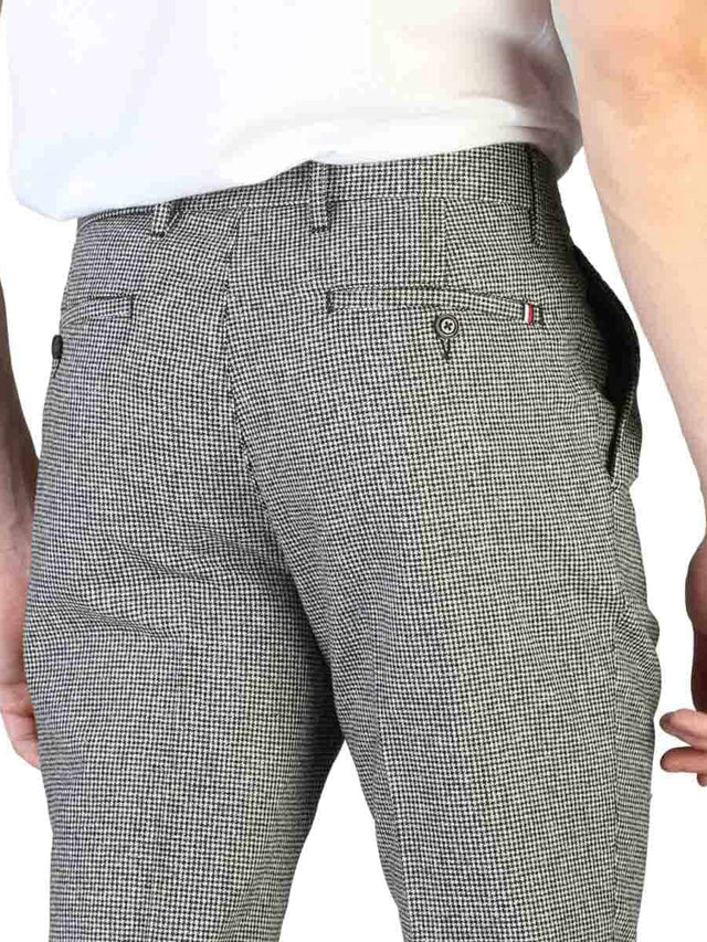 Tommy Hilfiger - Tapered Fit Wool Trousers - Light Gray Check