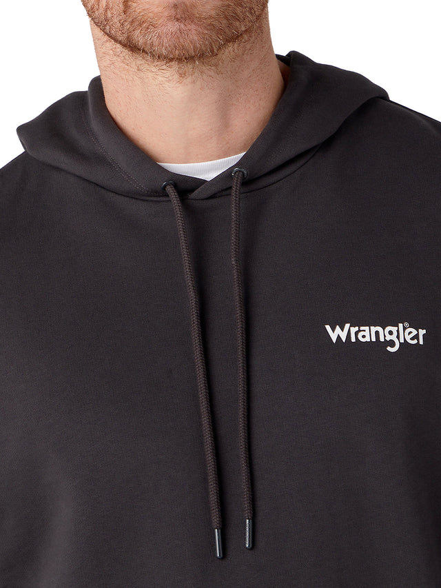 Wrangler - Hoodie - Logo Hoodie Faded Black