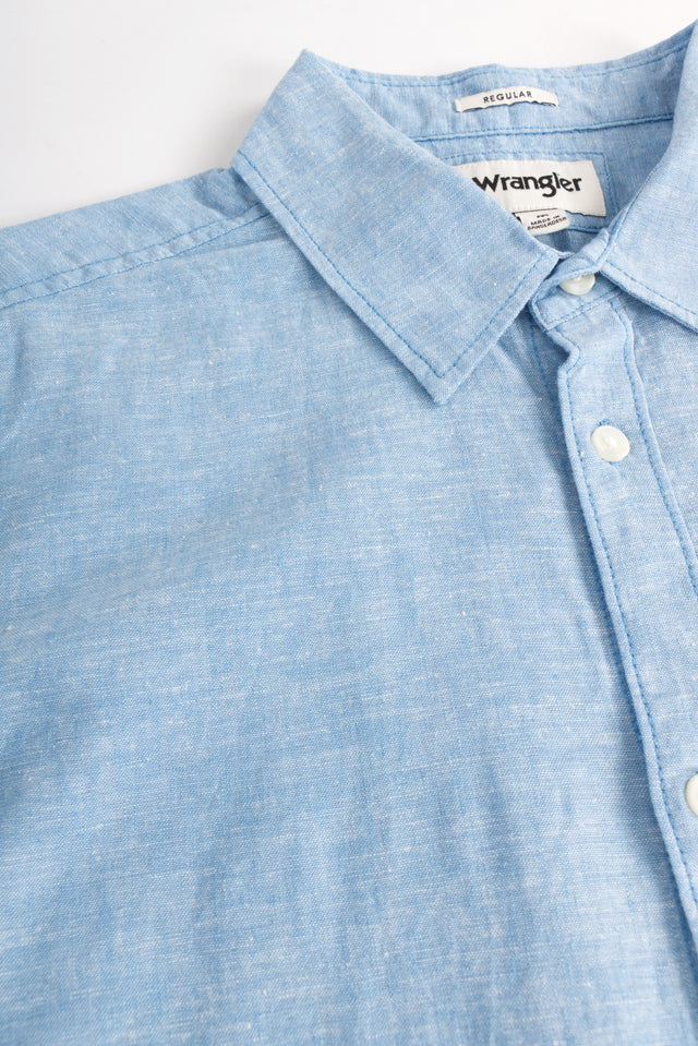 Wrangler - Leinenhemd - 1 PKT SHIRT PACIFIC BLUE