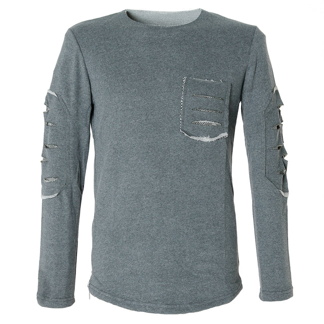 Denim House - Slim Fit Pullover Ripped Style ZT043