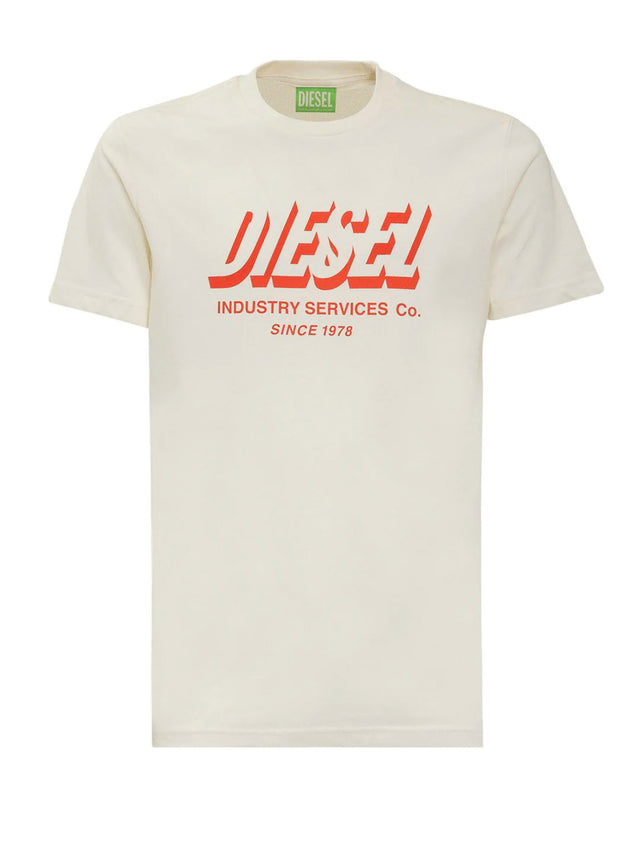 Diesel - Rundhals T-Shirt - T-DIEGOS-A5 Cremeweiß