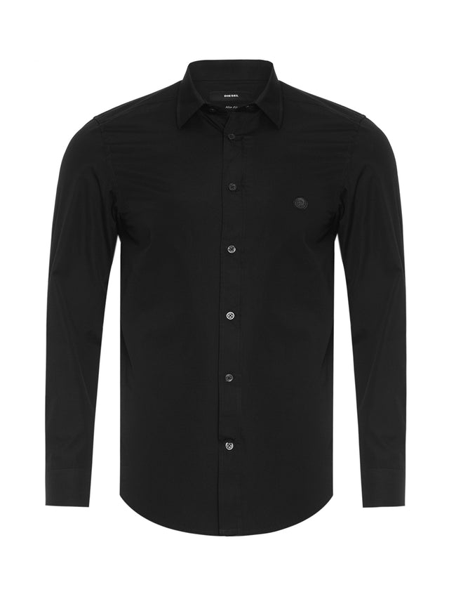 Diesel - Slim Fit Businesshemd - S-Bill Schwarz