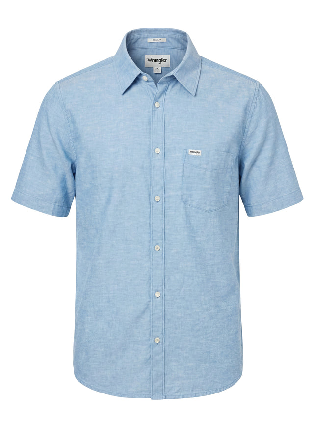 Wrangler - Leinenhemd - 1 PKT SHIRT PACIFIC BLUE